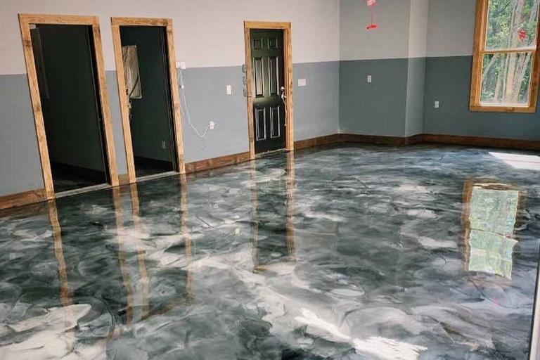 Carefully install epoxy marble flooring