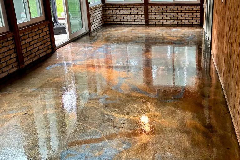 Epoxy marble flooring has many unique designs