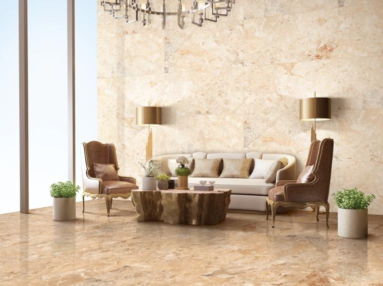 Marble flooring for living room has many designs