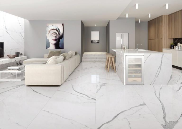 Marble flooring for living room has many designs