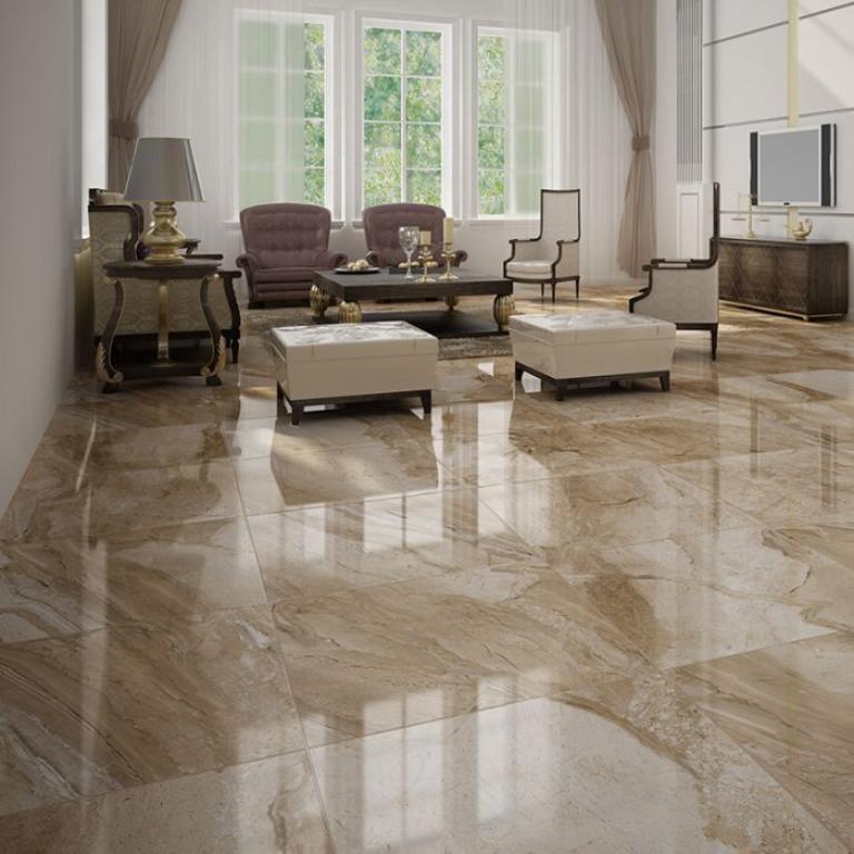 Mix marble and wood floors in the right proportions to ensure durability and beauty