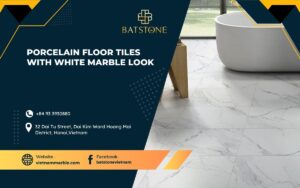 Porcelain Floor Tiles with White Marble Look