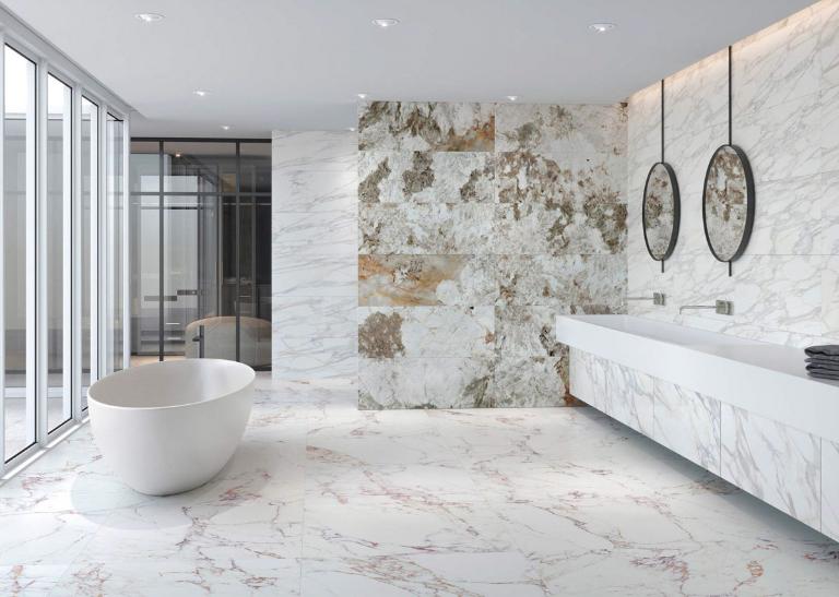 Modern, simple marble floor design