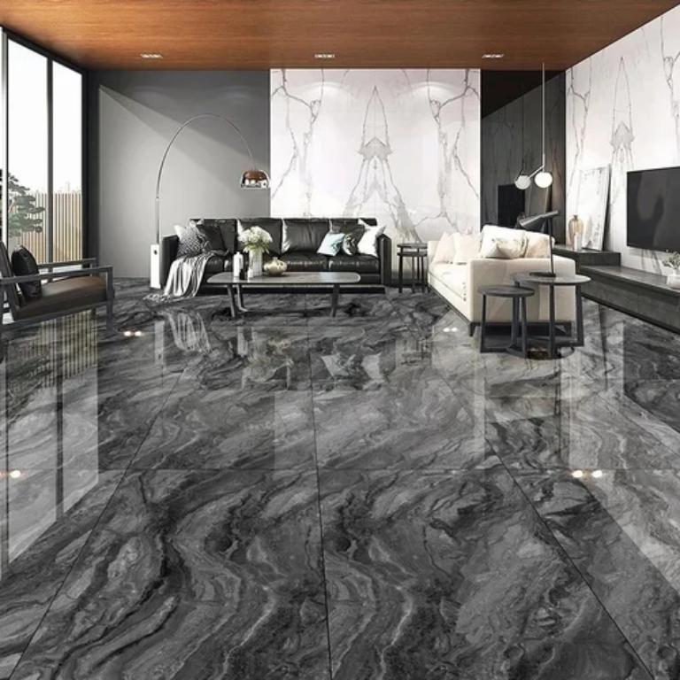 Classic and luxurious black marble floor sample