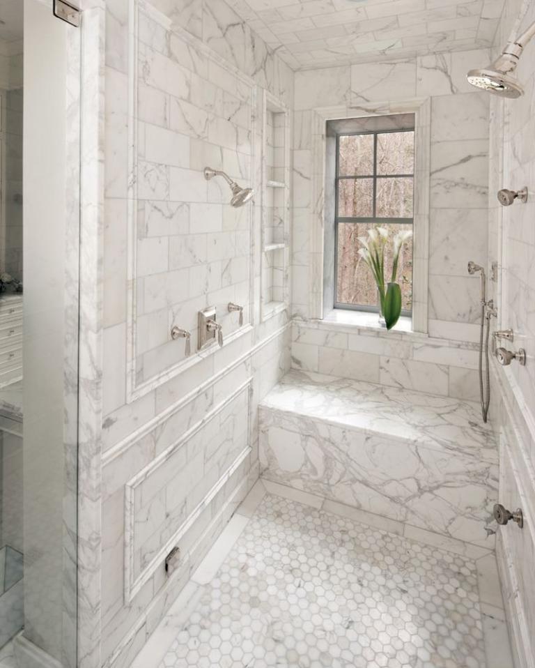 Choose marble flooring for bathroom installation to enhance space