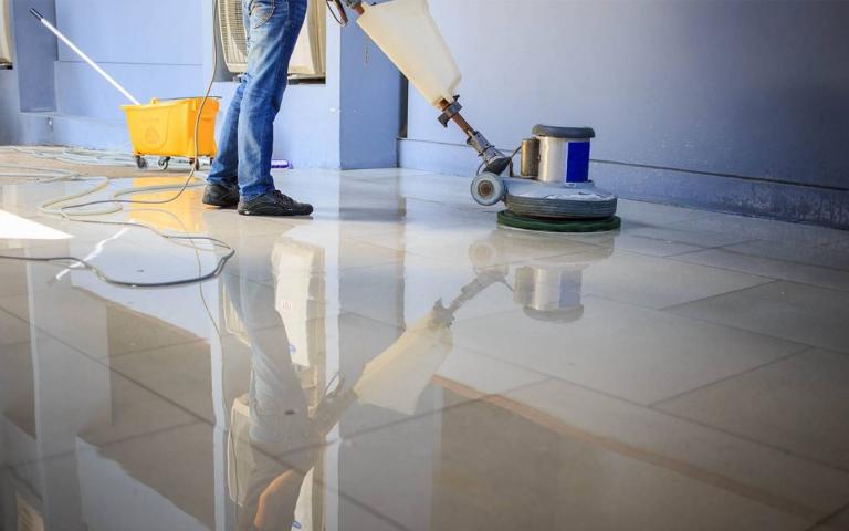 Careful marble floor maintenance ensures shine